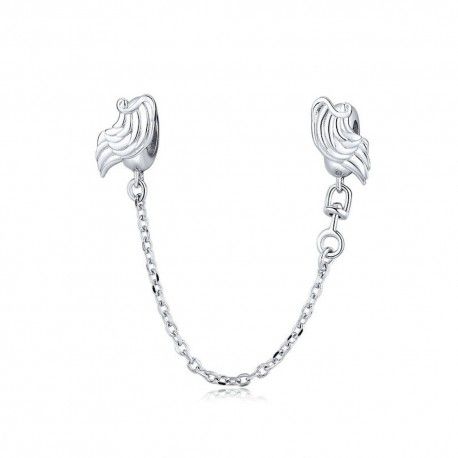 Sterling silver safety chain Wings