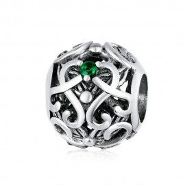 Sterling Silber Charm Retro-Muster