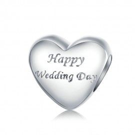 Charm en plata de Ley Feliz día de boda