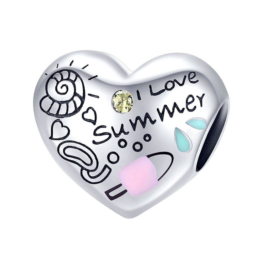 Sterling silver charm I love summer