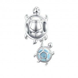 Sterling silver pendant charm Turtles