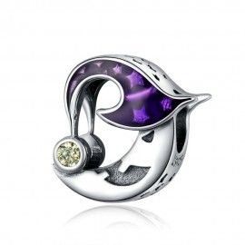 Sterling silver charm Evil moon
