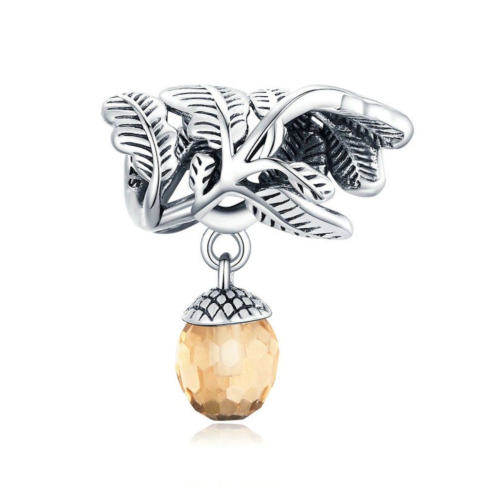 Sterling silver pendant charm Lucky pine cone