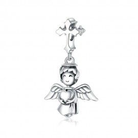 Sterling silver pendant charm Smiling angel