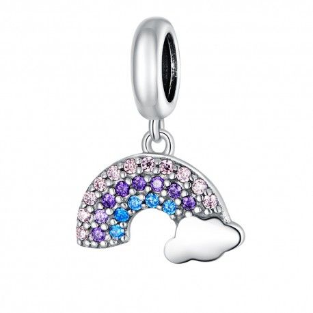Sterling silver pendant charm Rainbow with cloud