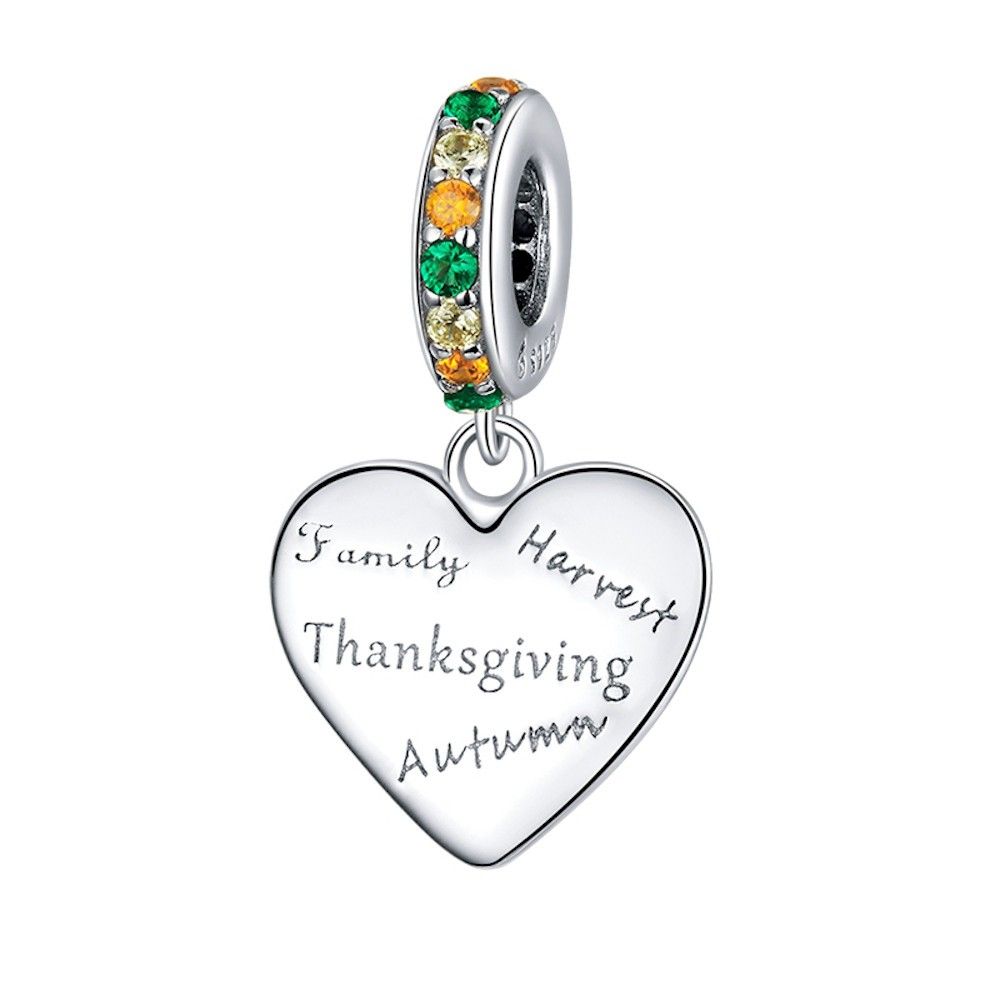 Sterling silver pendant charm Thanksgiving love