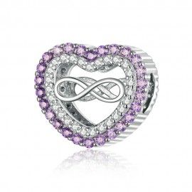 Sterling silver charm Infinity heart
