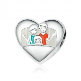 Sterling silver charm Happy family