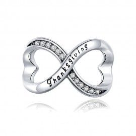 Sterling silver charm Infinity Thanksgiving