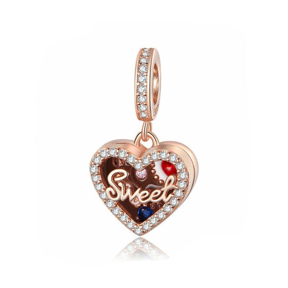 Sterling silver pendant charm Chocolate gift box