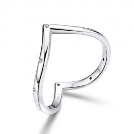 Sterling silver ring Heart shape
