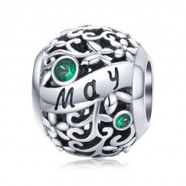 Sterling silver charm Birthday month May