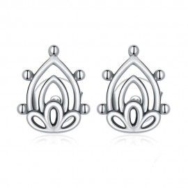 Silver earrings Lotus flower