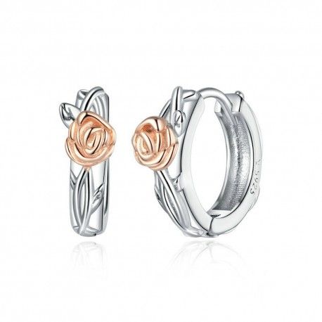 Silver earrings Rose vine