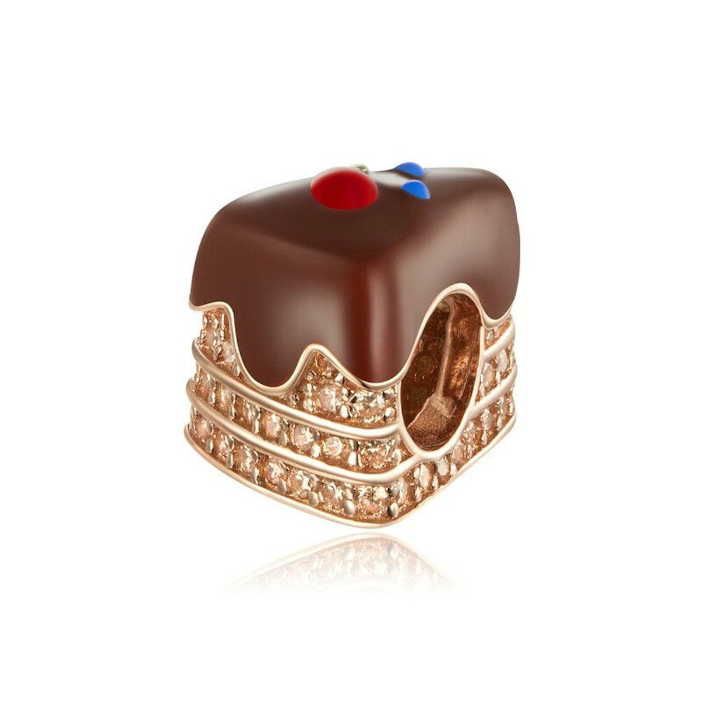 Sterling silver charm Chocolate cake