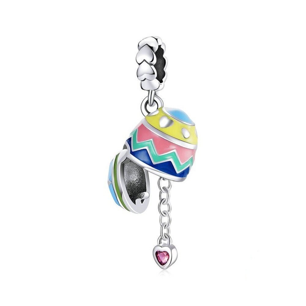 Sterling silver pendant charm Lucky egg