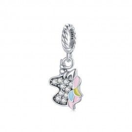 Sterling Silber Charm-Anhänger Farbiges Pony