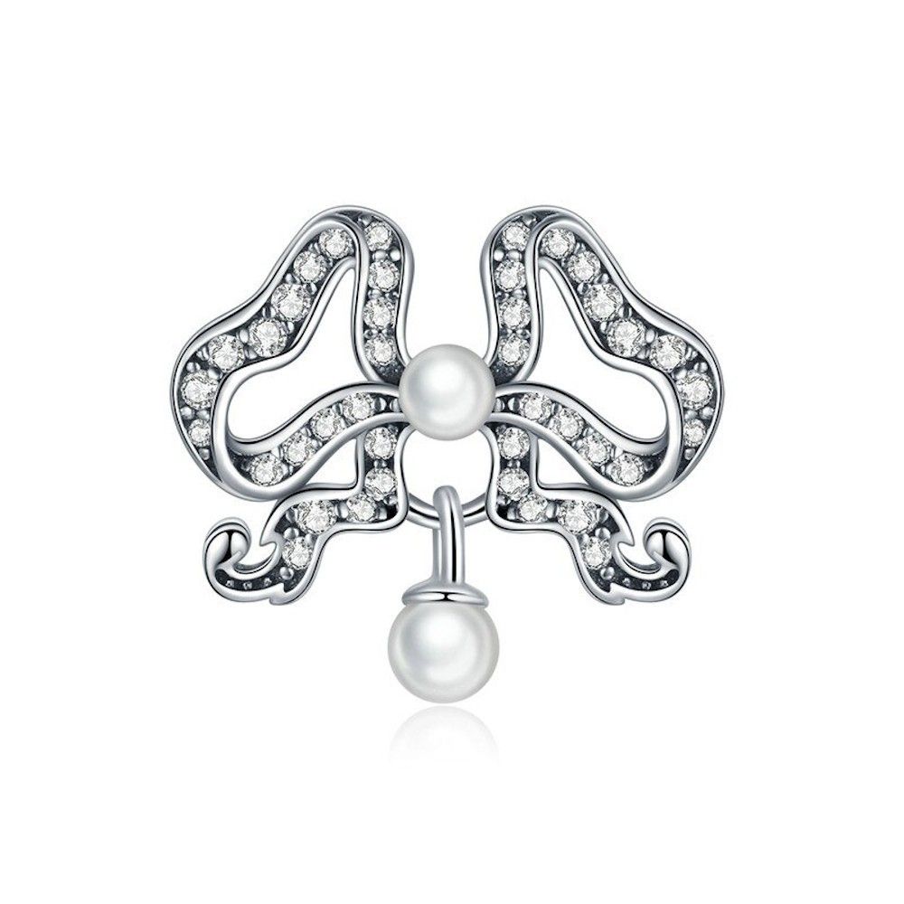 Sterling silver charm Butterfly with pearl