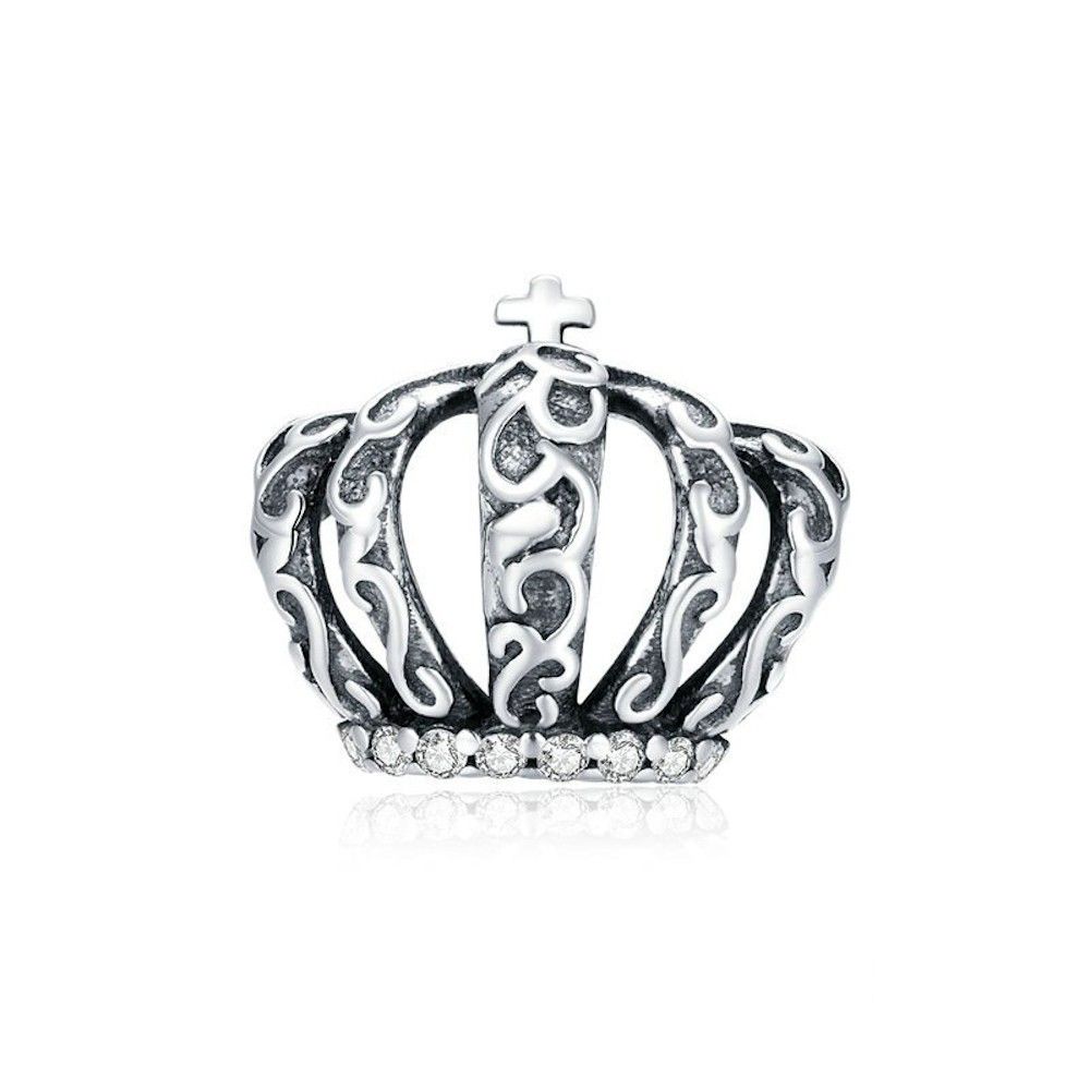 Zilveren bedel Vintage koninklijke kroon