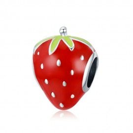 Sterling silver charm Sweet strawberry