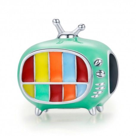 Sterling silver charm Television set