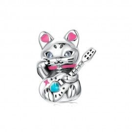 Sterling silver charm Fortune cat