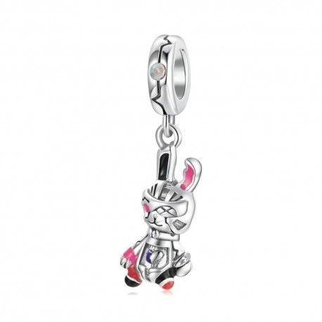Sterling silver pendant charm Robot rabbit