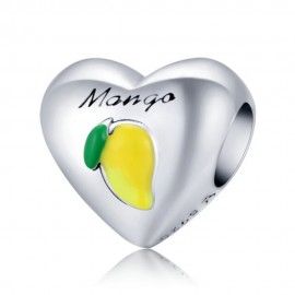 Zilveren bedel Ik hou van mango