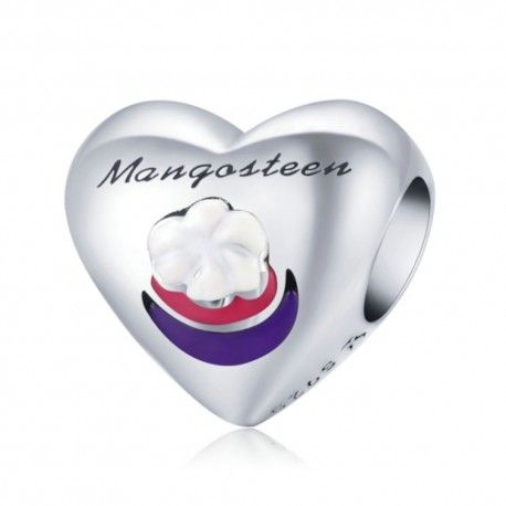 Sterling silver charm I love mangosteen