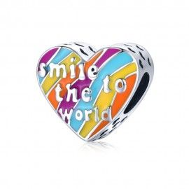Sterling silver charm Smile to the world