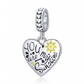 Sterling silver pendant charm You are my sunshine