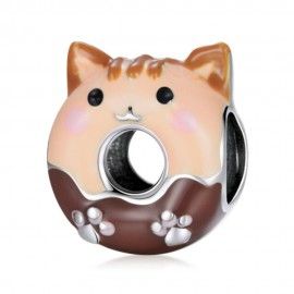 Sterling Silber Charm Katze donut