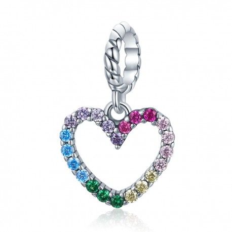 Sterling silver pendant charm Rainbow of love
