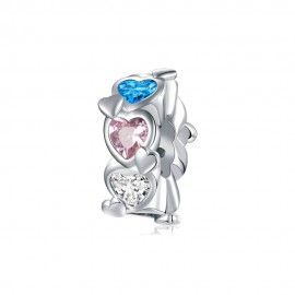 Sterling silver charm Valentine hearts