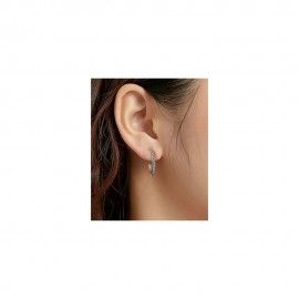 Silver earrings Retro circle