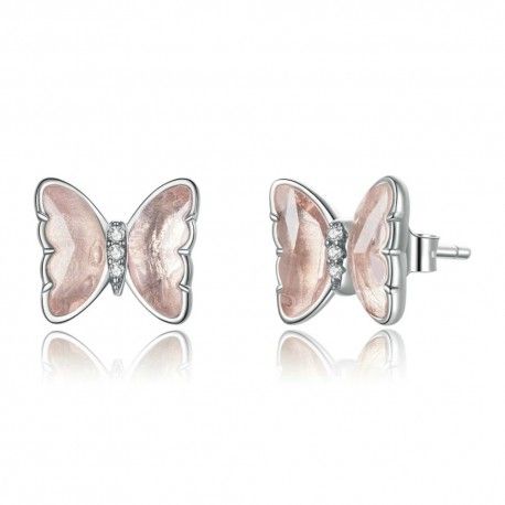 Silver earrings Radiant butterfly