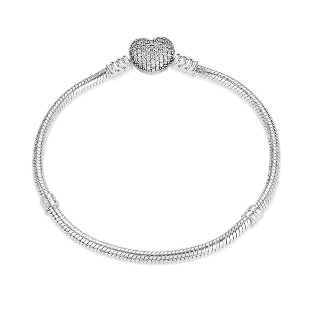 Sterling silver charm bracelet Love heart