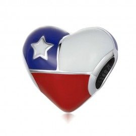 Sterling silver charm Chilean flag