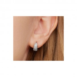 Silver earrings Shiny buckles