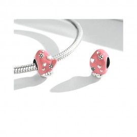 Sterling silver charm Pink gloves