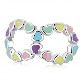 Charm in argento Arcobaleno infinito