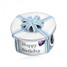 Charm in argento Buon compleanno