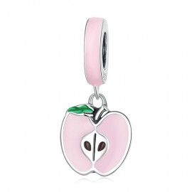 Sterling silver pendant charm Pink apple