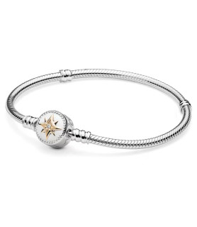 Silver Snake Bracelet Gold-tone Polar Star-Mijn bedels-for your Pan...
