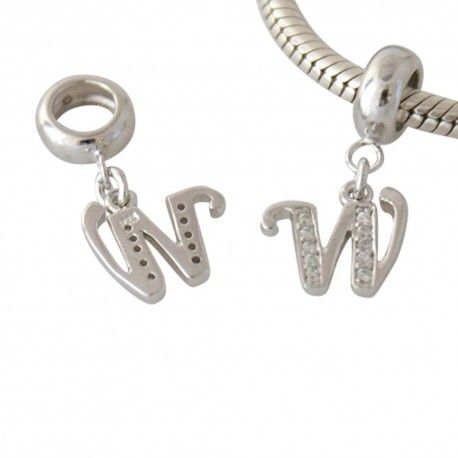 Sterling silver pendant charm letter W