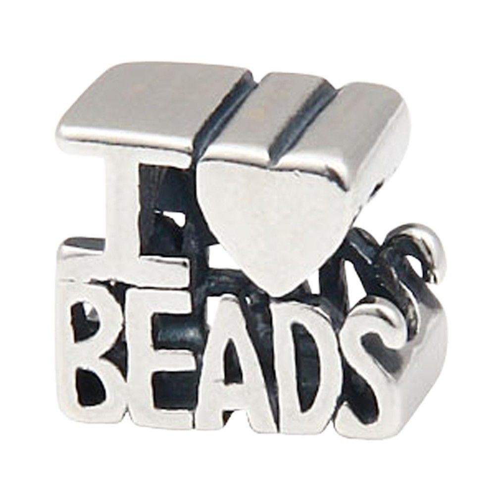 Sterling silver charm I love beads