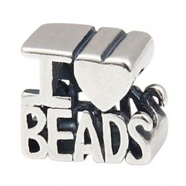 Charm en plata de Ley I love Beads