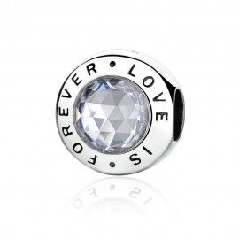 Sterling silver charm love is forever