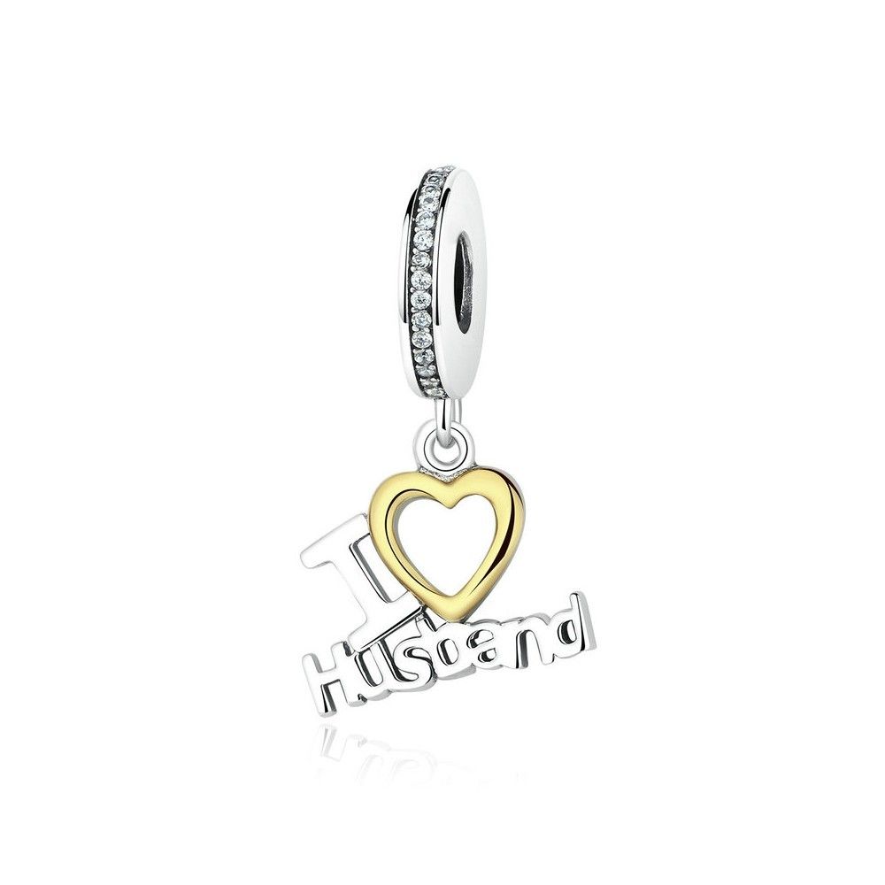Sterling silver pendant charm I love my husband