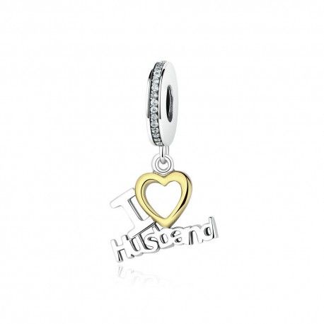 Sterling silver pendant charm I love my husband